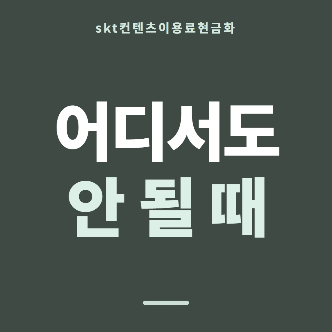 품티켓 SKT 콘텐츠이용료 스토어마다 다른 길 안내 이미지