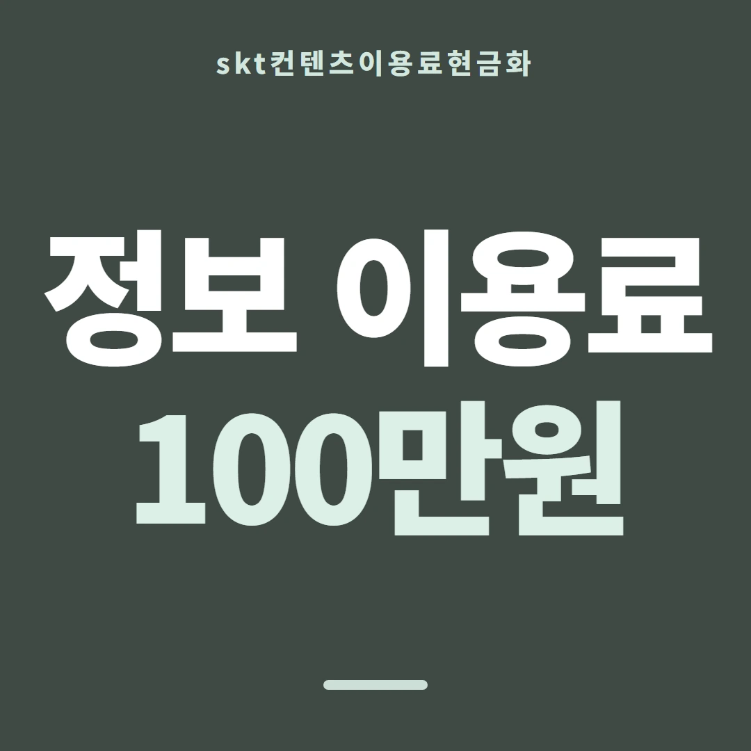 품티켓 SKT 콘텐츠이용료 산정에 들어가는 값 안내 이미지